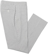 Mens Seersucker Pants - Summer Casual Pinstripe Modern Fit in Color Gray