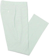 Mens Seersucker Pants - Summer Casual Pinstripe Modern Fit in Color Green