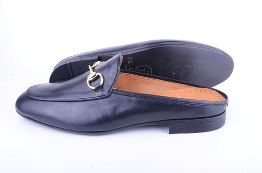 P00027-6251 Open Back Buckle loafer-Black