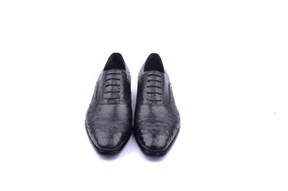 C009-6265 Genuine Ostrich Cap toe- Black - Image 3