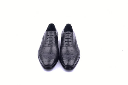 C009-6265 Genuine Ostrich Cap toe- Black