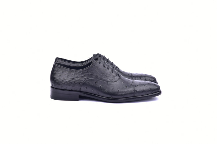 C009-6265 Genuine Ostrich Cap toe- Black - Image 2