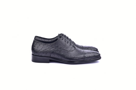 C009-6265 Genuine Ostrich Cap toe- Black