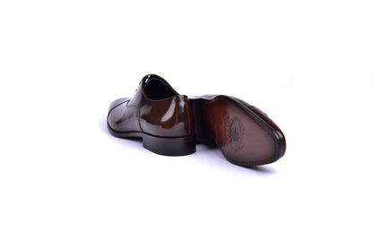 C0095-6265 Cap toe Lace up-Shinny Calf Brown - Image 3