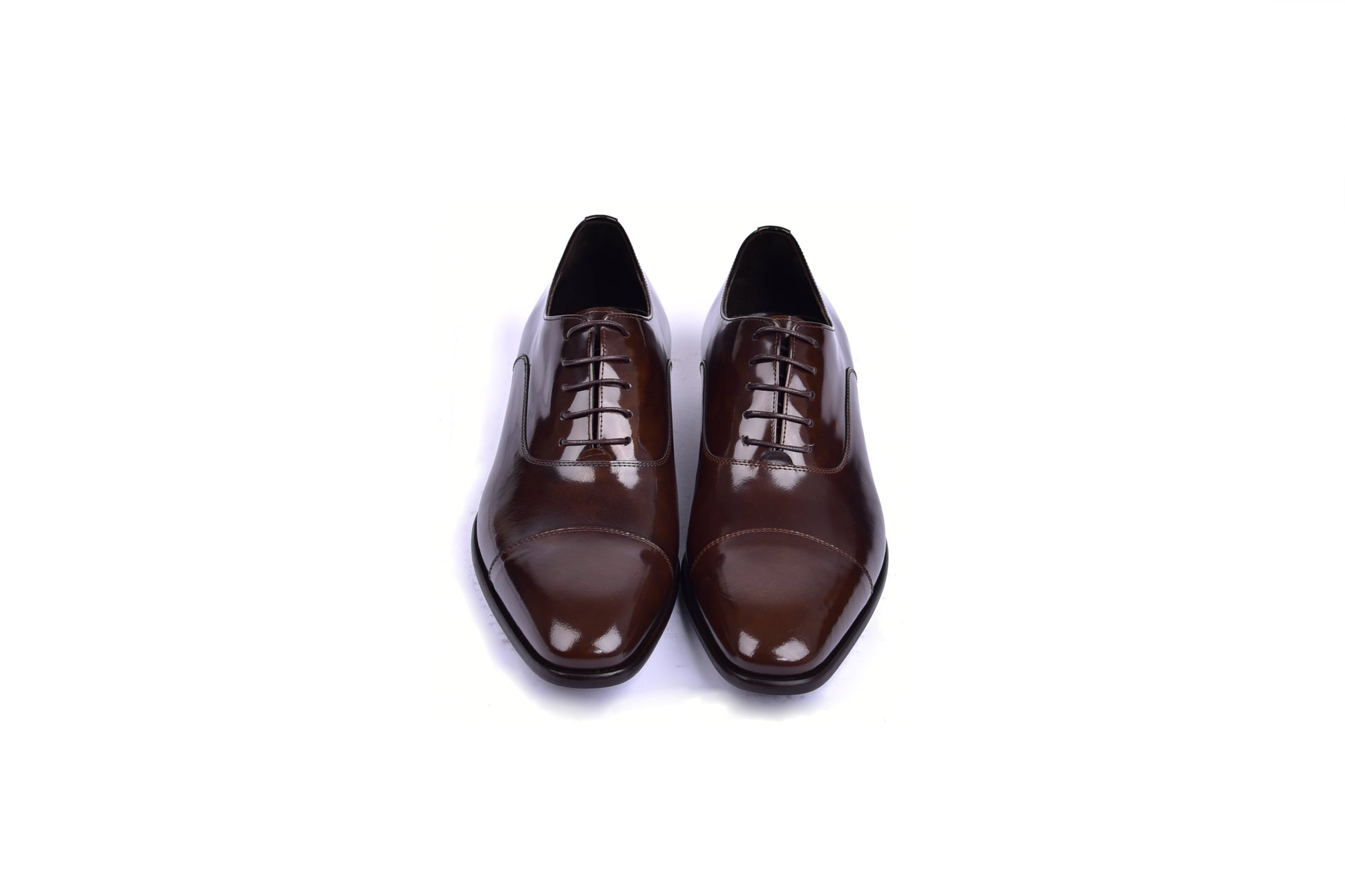 C0095-6265 Cap toe Lace up-Shinny Calf Brown - Image 4