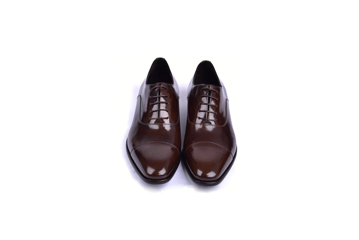 C0095-6265 Cap toe Lace up-Shinny Calf Brown - Image 4
