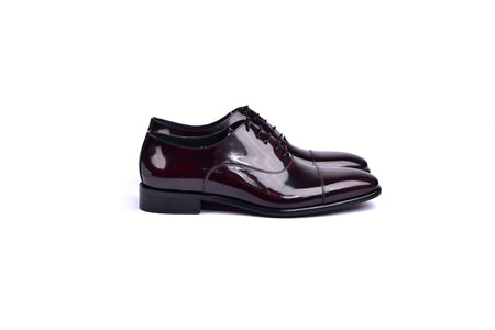 C0093-6265 Cap toe Lace up-Shinny Calf Burgundy