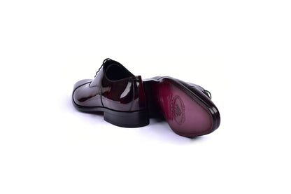 C0093-6265 Cap toe Lace up-Shinny Calf Burgundy - Image 3