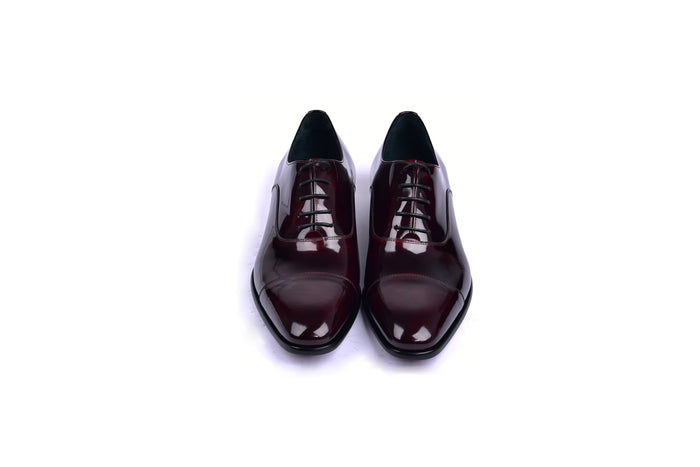 C0093-6265 Cap toe Lace up-Shinny Calf Burgundy - Image 4