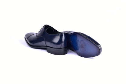 C0094-6265 Cap toe Lace up-Shinny Calf Navy - Image 3