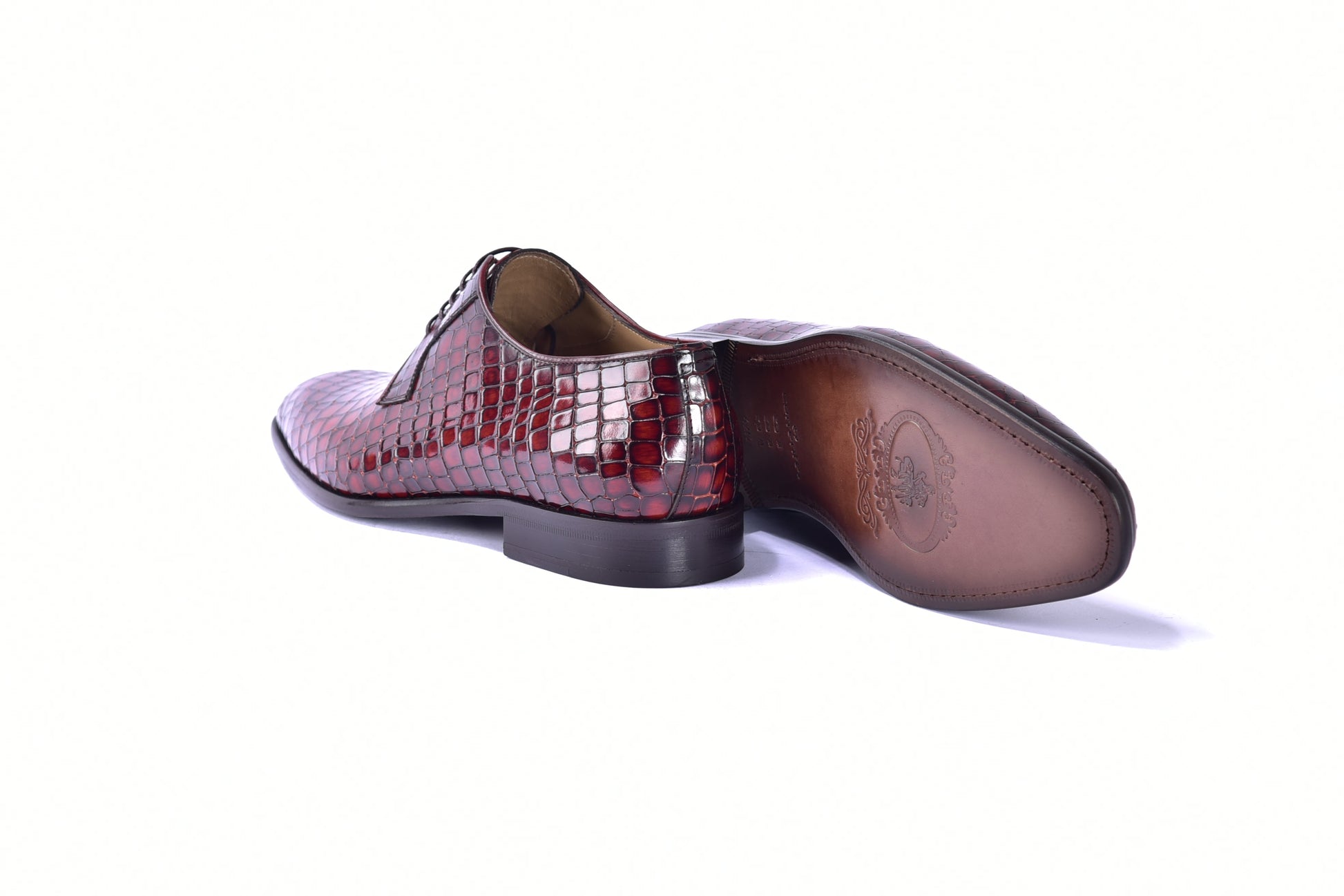 C01508-6291C Croco Print Lace Up Tan - Image 3