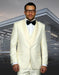 Mens Wool One Button Modern Fit Vested Shawl Prom Tuxedo in Ivory