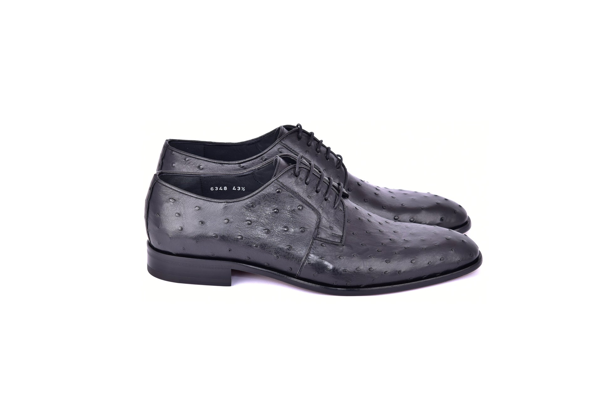C01502-6348 Genuine Ostrich Black Lace up - Image 2