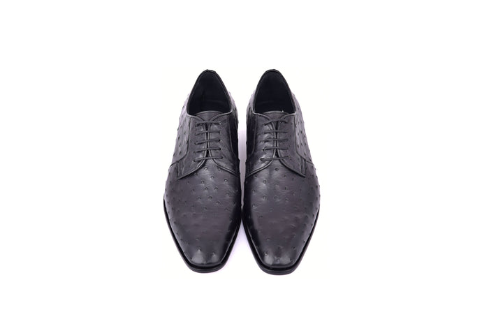 C01502-6348 Genuine Ostrich Black Lace up - Image 3