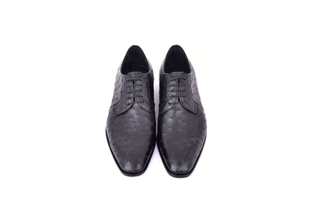C01502-6348 Genuine Ostrich Black Lace up