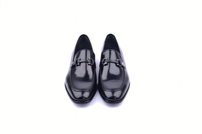 C043-6415 Lux Calf Buckle Loafer- Black - Image 3