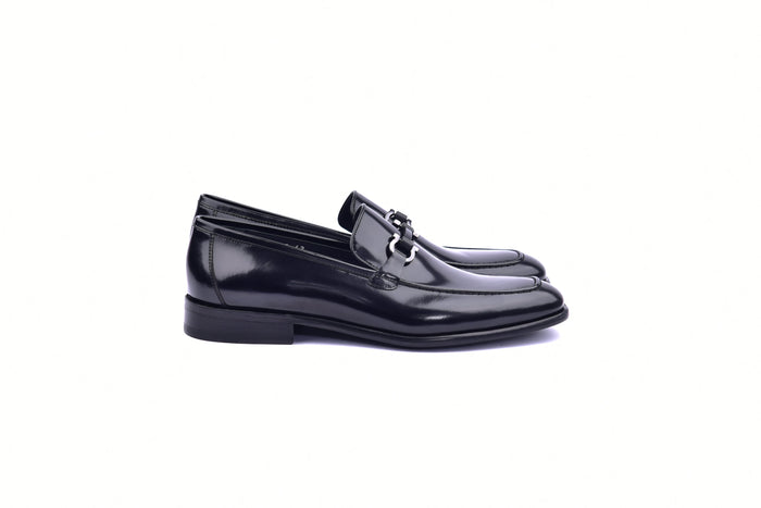 C043-6415 Lux Calf Buckle Loafer- Black - Image 2