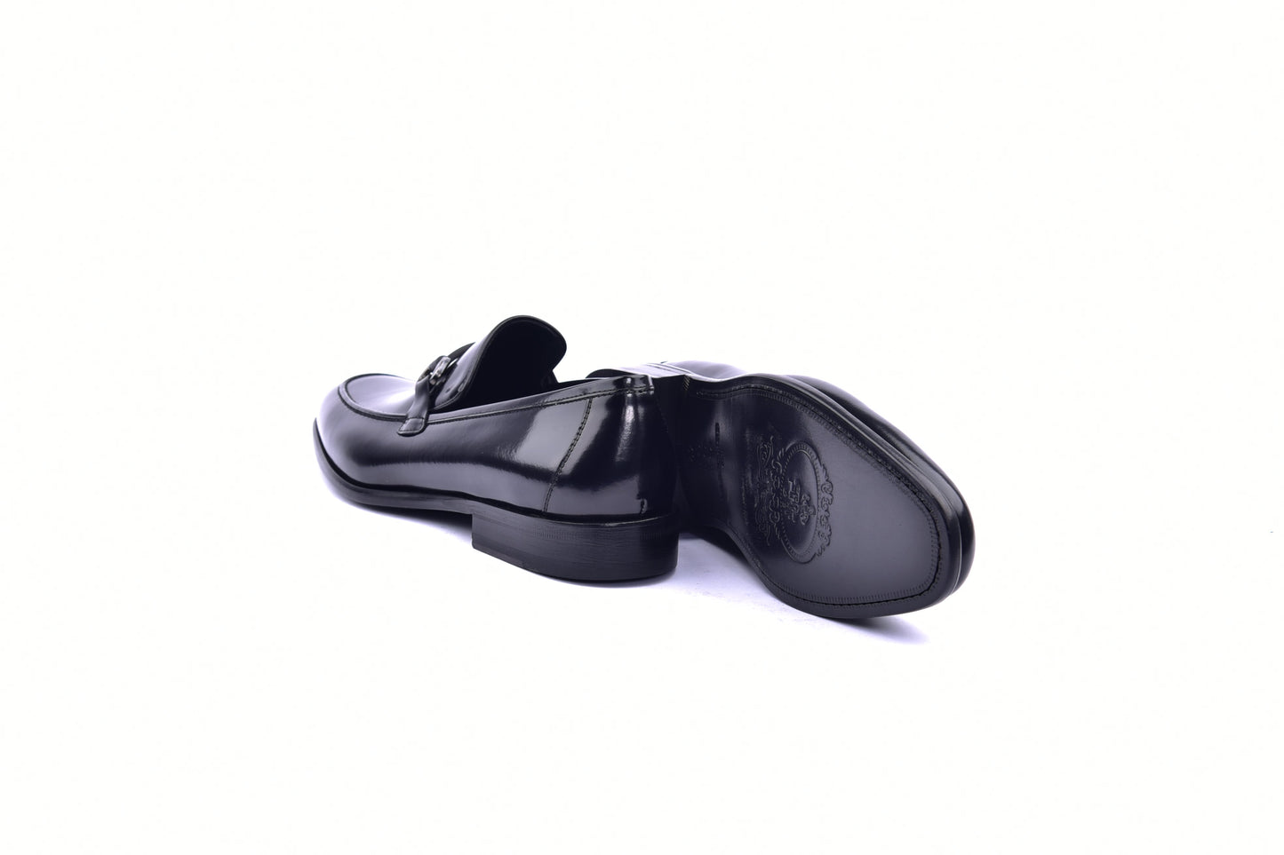 C043-6415 Lux Calf Buckle Loafer- Black - Image 4