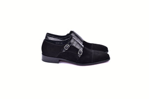 C00017-6433 Cap toe Monk strap-Black Suede - Image 2