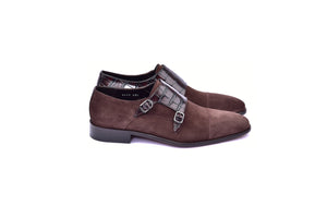 C00016-6433 Cap toe Monk strap-Brown Suede - Image 2