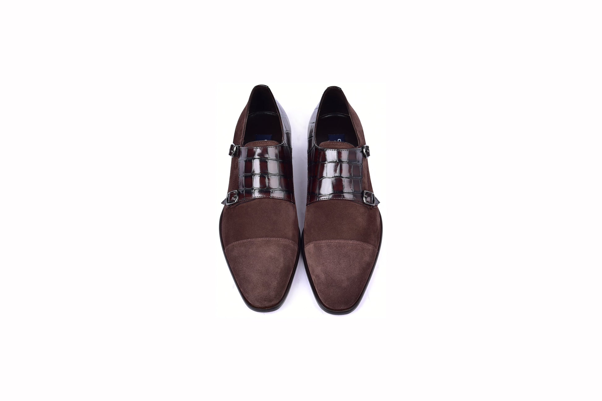 C00016-6433 Cap toe Monk strap-Brown Suede - Image 4