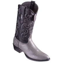 Grey Lizard Cowboy Boots R-Toe