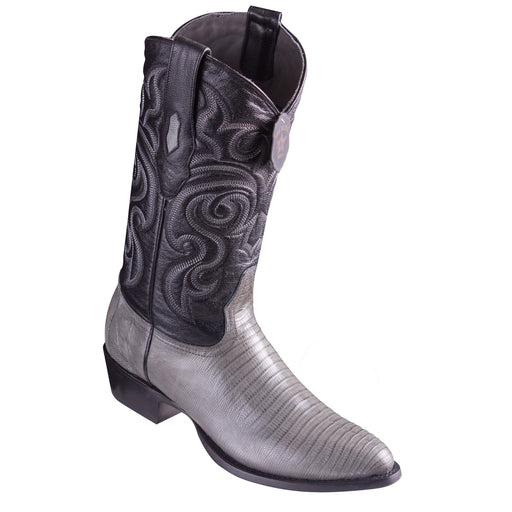 Grey Lizard Cowboy Boots R-Toe