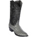 Grey Caiman Belly Round Toe Western Boots