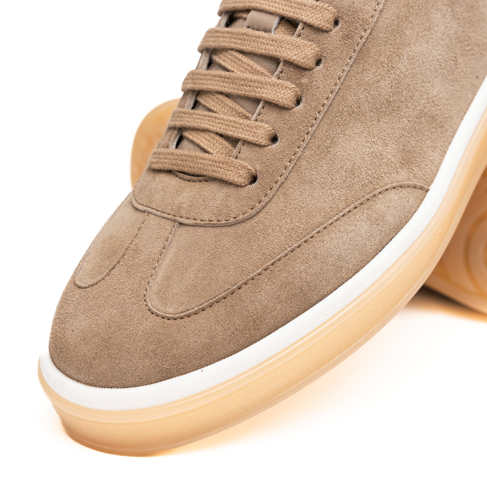 Zelli Gotti Suede & Leather Sneaker in Taupe