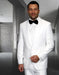 Mens Wool One Button Modern Fit Vested Shawl Prom Tuxedo in White