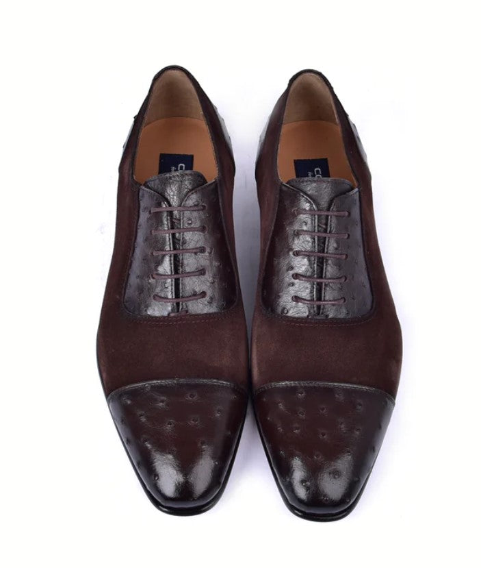 Corrente 6708 Cap-Toe Lace-Up Oxford - Brown - Image 3