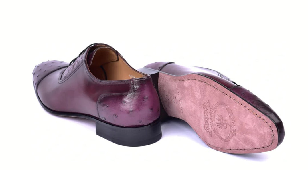 Corrente 6708 Cap-Toe Lace-Up Oxford - Burgundy - Image 4