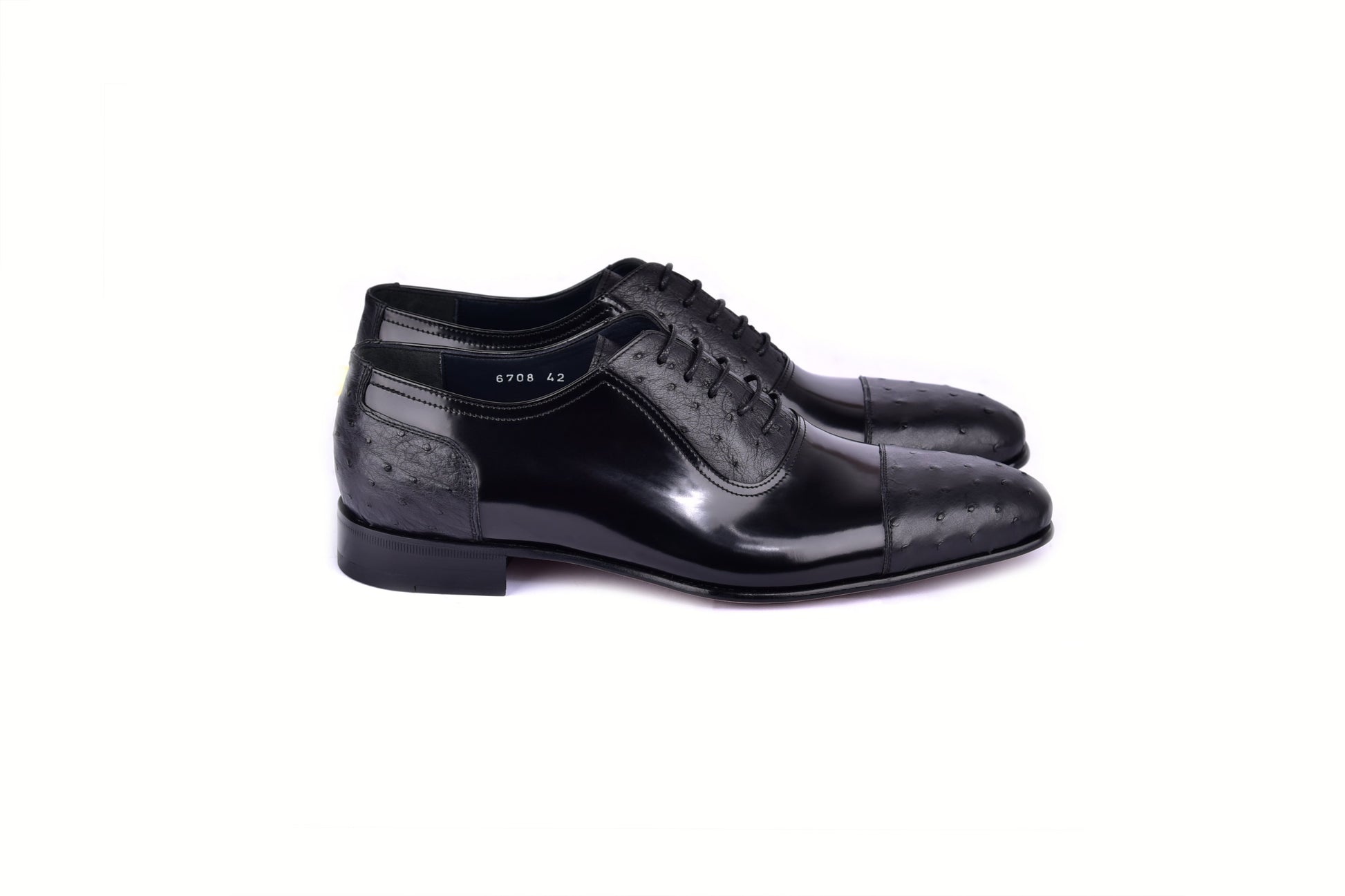 C0001301-6708 Cap toe Ostrich-Black - Image 2