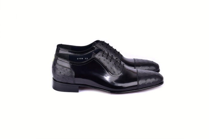 C0001301-6708 Cap toe Ostrich-Black - Image 2