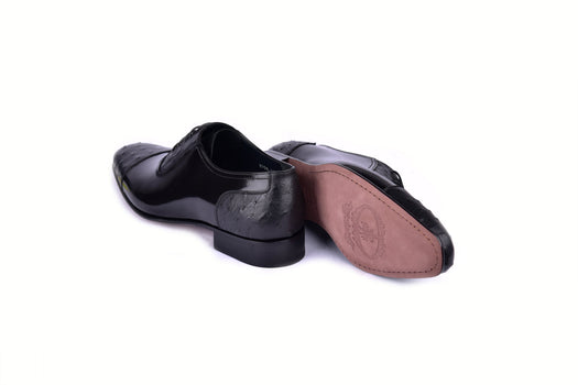 C0001301-6708 Cap toe Ostrich-Black - Image 3