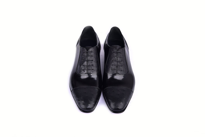 C0001301-6708 Cap toe Ostrich-Black - Image 4