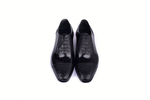 C0001301-6708 Cap toe Ostrich-Black - Image 4