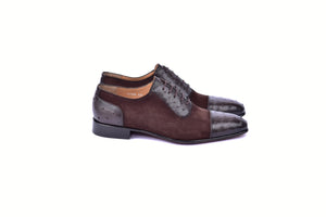 C00014-6708 Cap toe Ostrich-Brown Suede - Image 2