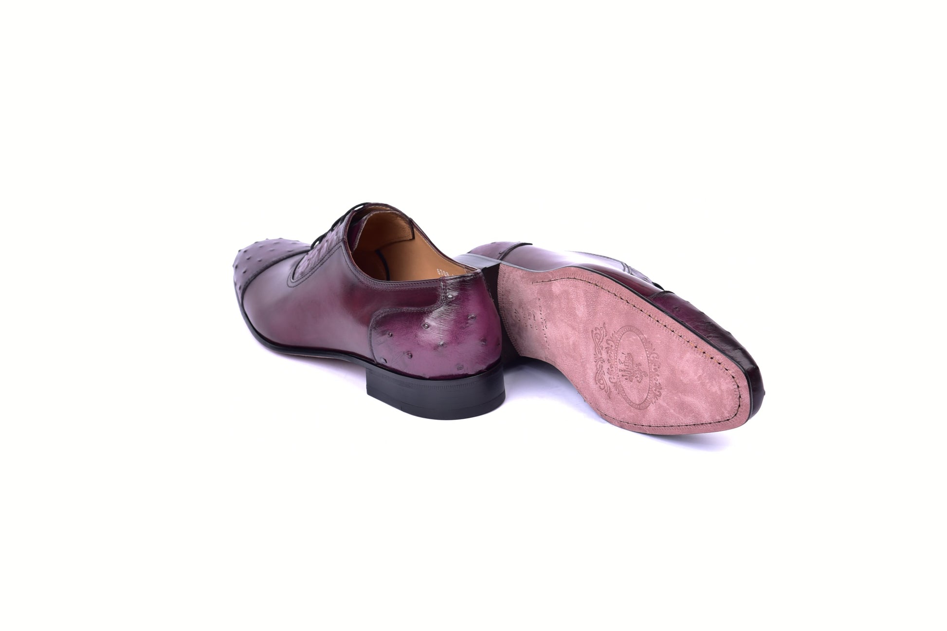 C00013-6708 Cap toe Ostrich-Burgundy - Image 3