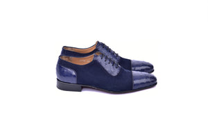 C00015-6708 Cap toe Ostrich-Navy Suede - Image 2