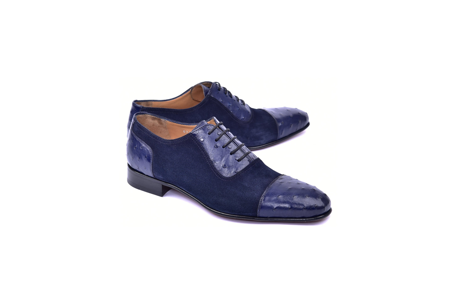 C00015-6708 Cap toe Ostrich-Navy Suede