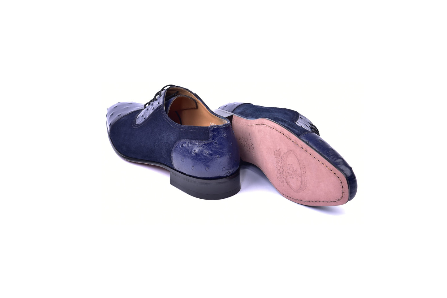 C00015-6708 Cap toe Ostrich-Navy Suede - Image 3