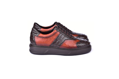 C001302-6988 Full Ostrich Sneaker- Brown - Image 2