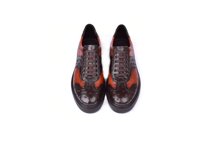 C001302-6988 Full Ostrich Sneaker- Brown - Image 4