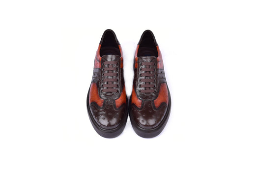 C001302-6988 Full Ostrich Sneaker- Brown - Image 4