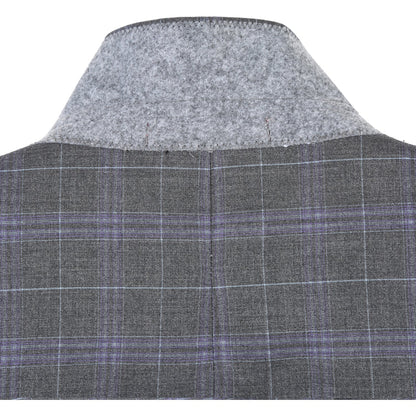 293-25 Men's Classic Fit Checked Suits - Image 6