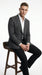 Mens Charcoal Gray Pinstripe Double Breasted Blazer Sport Coat – Classic Formal Business Jacket for Office and Smart Casual Wear