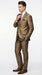 Mens Gold Brown Tan Beige Khaki Bronze Formal Suit – Luxury Metallic Finish Wedding and Prom Suit for Men