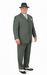 Men’s 1920s Gray Zoot Suit  – 4 Buttons  Gangster Wide Lapel Long Jacket 3-Piece Suit in Grey Color Classic Fit Pleated Pants