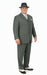 Men’s 1920s Gray Zoot Suit  – 4 Buttons  Gangster Wide Lapel Long Jacket 3-Piece Suit in Grey Color Classic Fit Pleated Pants